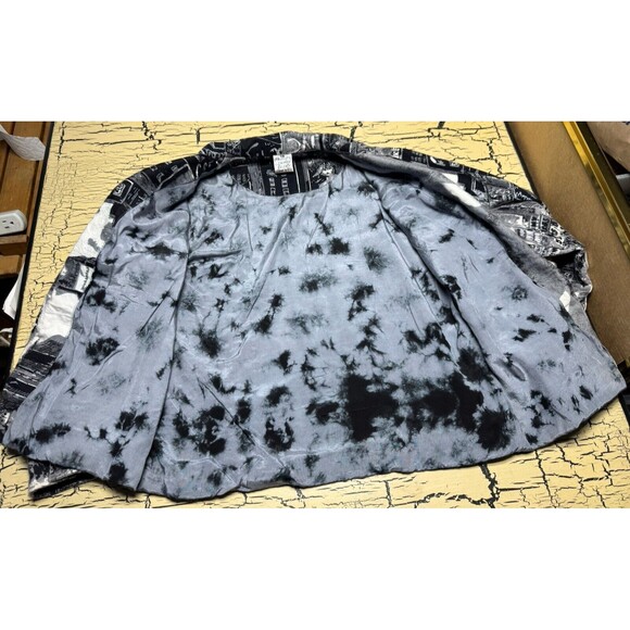 Parsley & Sage Womens Gray & Black Abstract NY City Boho Button Up Jacket India - Picture 11 of 16